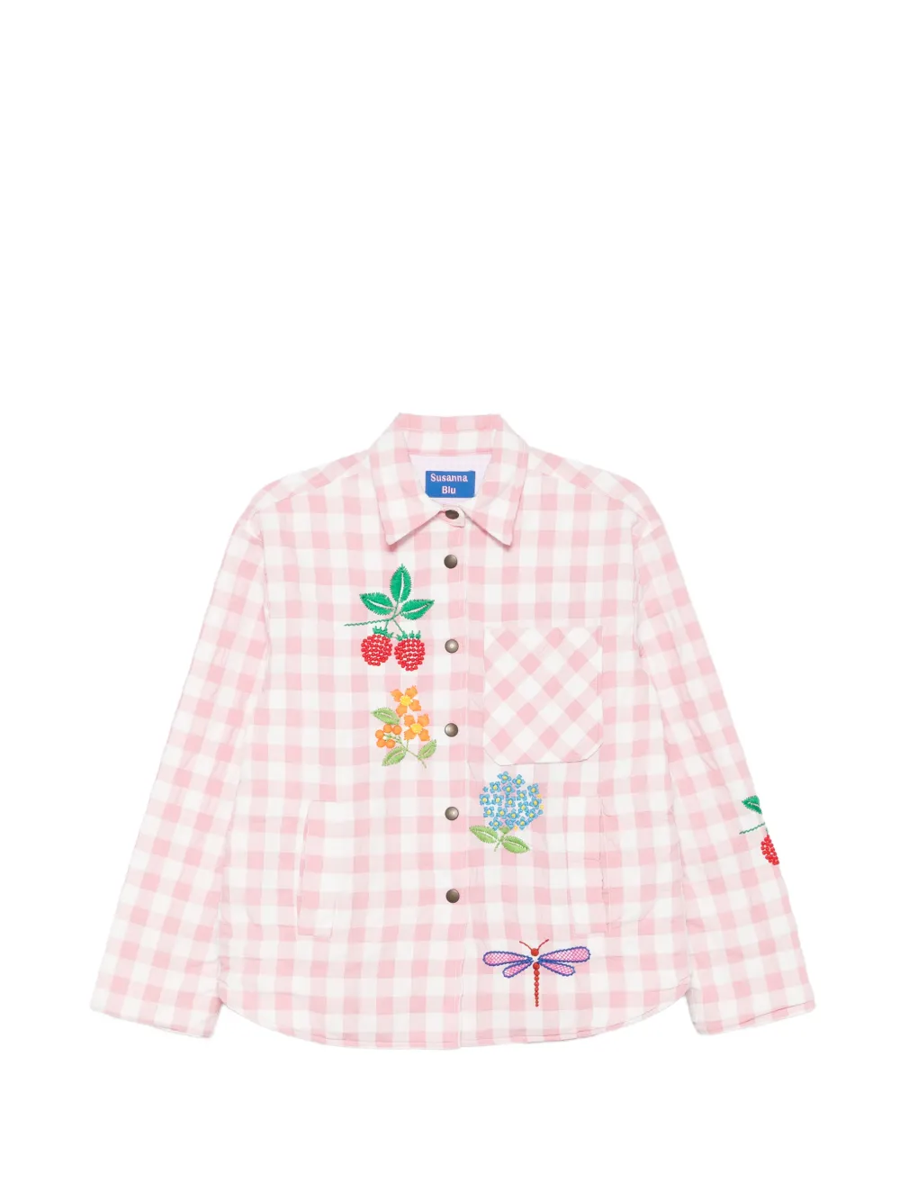 SUSANNA BLU Crisantemo gingham jacket - Rosa