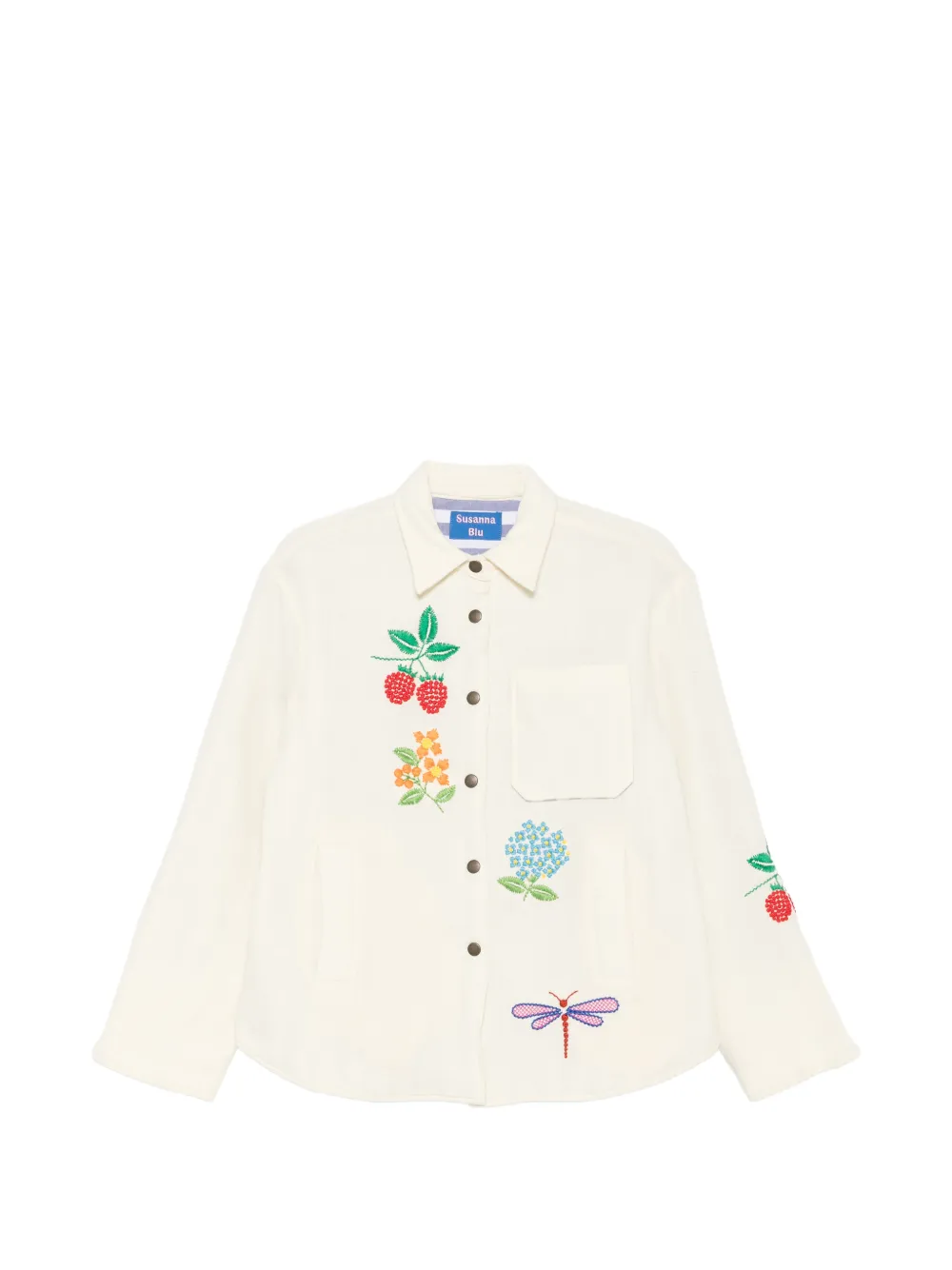 SUSANNA BLU Crisantemo button jacket - Nude