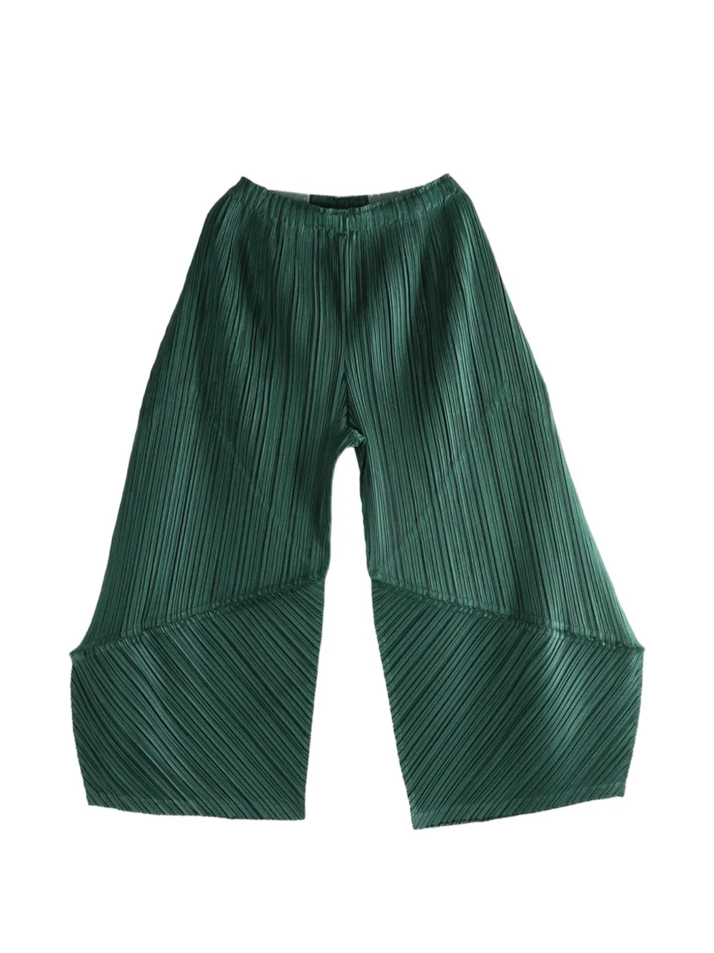 Pleats Please Issey Miyake pleated panelled trousers - Verde