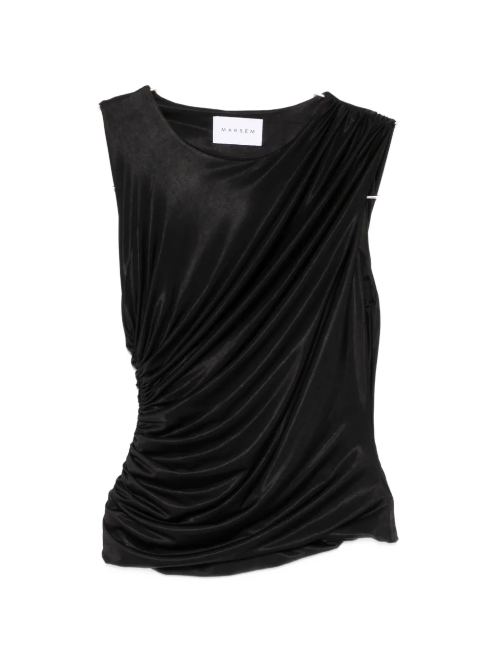 MARSEM ruched sleeveless top - Nero