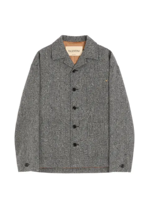Valentino Garavani shirt jacket in boutonné wool with VGold