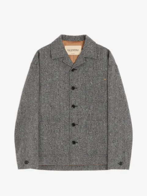 Valentino Garavani shirt jacket in boutonné wool with VGold