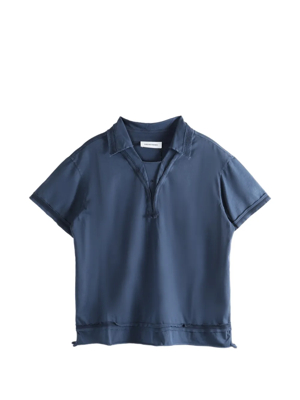 Kiko Kostadinov raw-hem cotton T-shirt - Blu