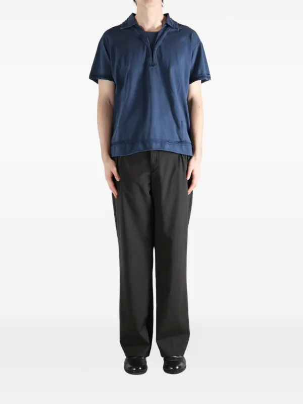 Kiko Kostadinov raw-hem Cotton T-shirt | Blue | FARFETCH SG
