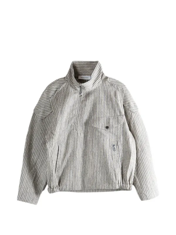 Kiko Kostadinov Striped Zipped Jacket | Grey | FARFETCH