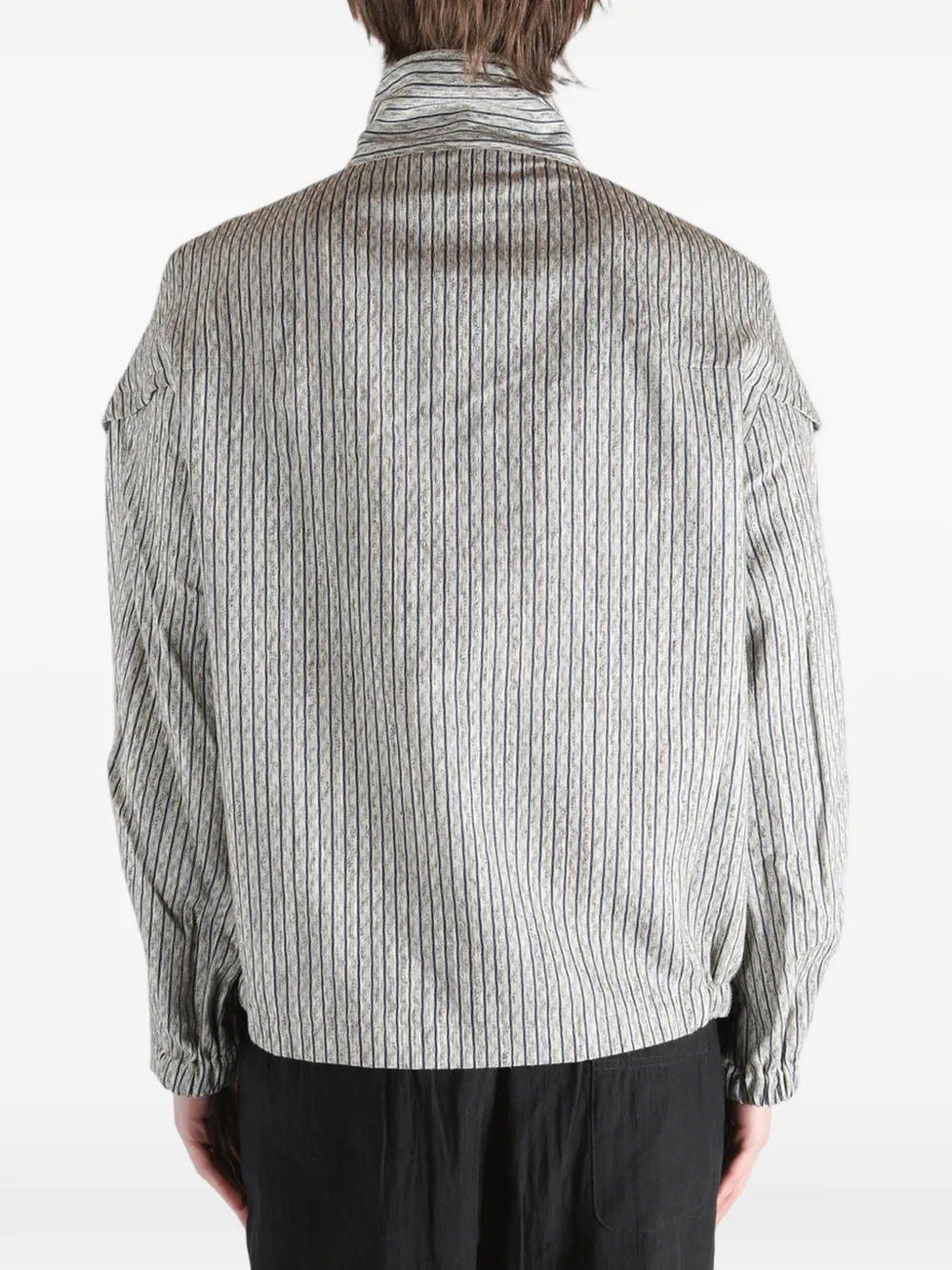Kiko Kostadinov Striped Zipped Jacket | Grey | FARFETCH