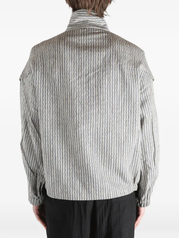 Kiko Kostadinov Striped Zipped Jacket | Grey | FARFETCH JO