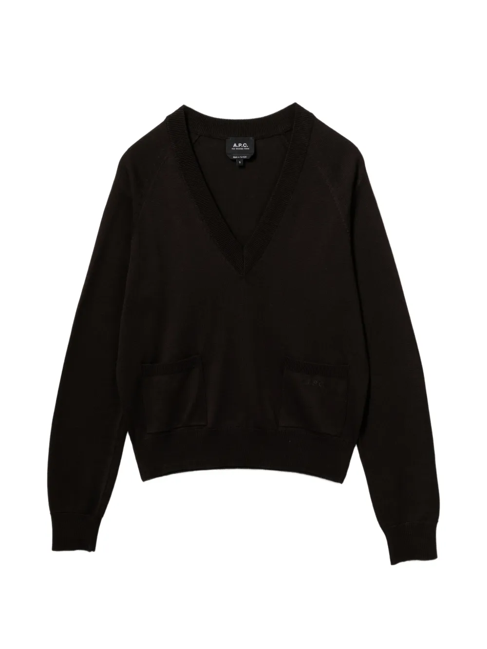 A.p.c. Cotton V-neck Sweater In Multi