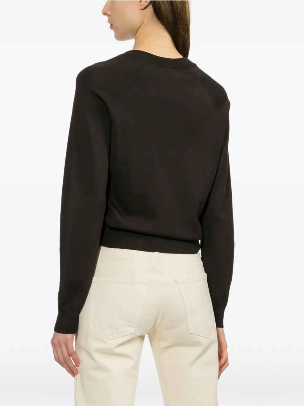 A.P.C. Katoenen trui met V-hals Bruin