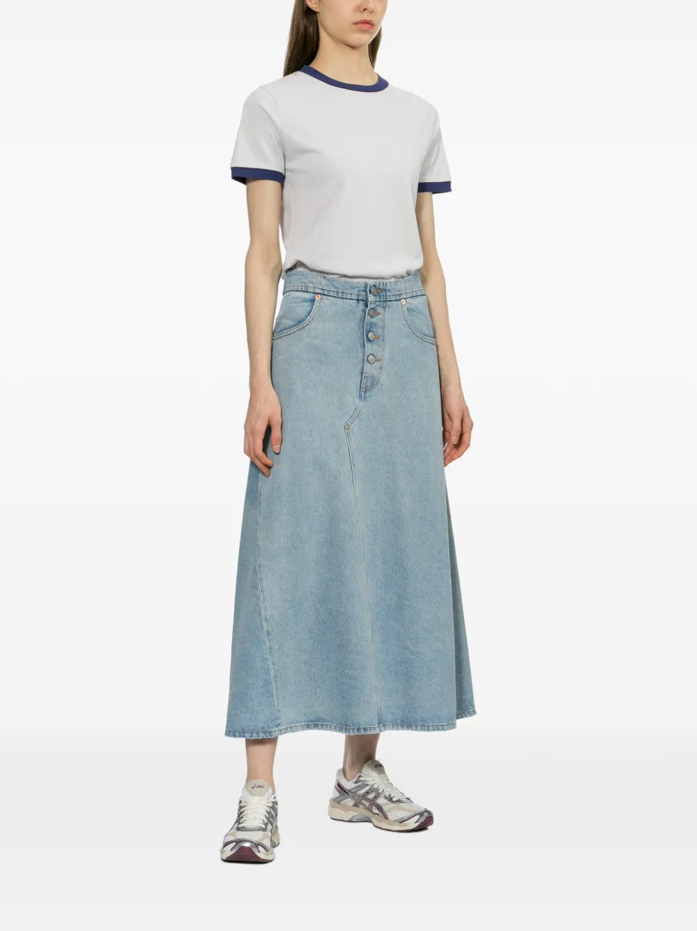 A.p.c. Contrasting-trim T-shirt In Multi