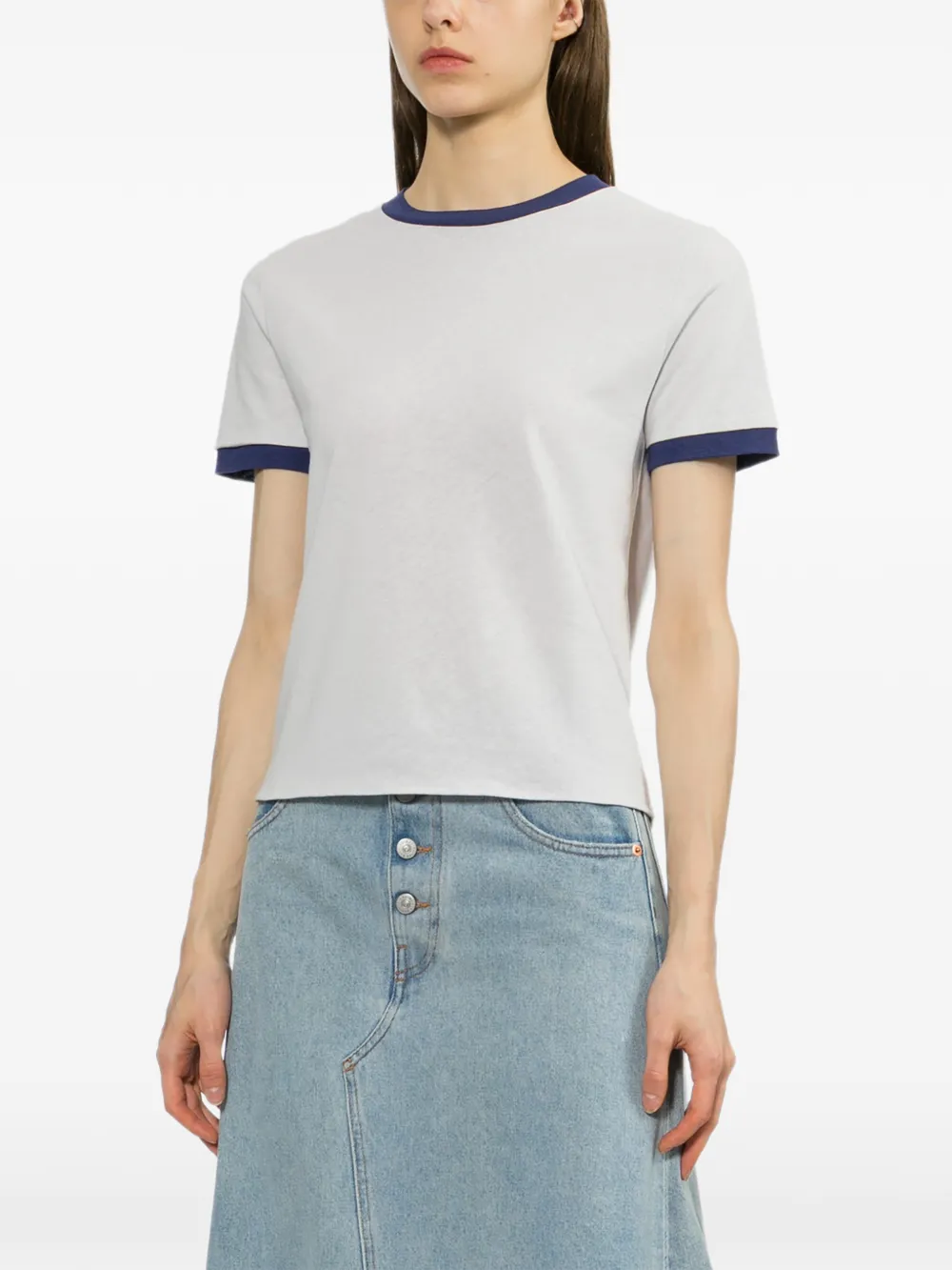 A.p.c. Contrasting-trim T-shirt In Multi