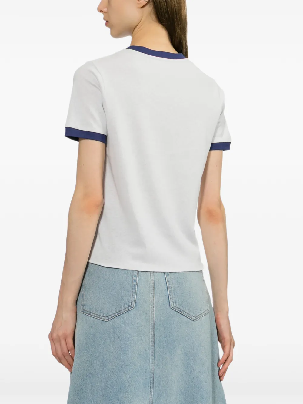 A.p.c. Contrasting-trim T-shirt In Multi