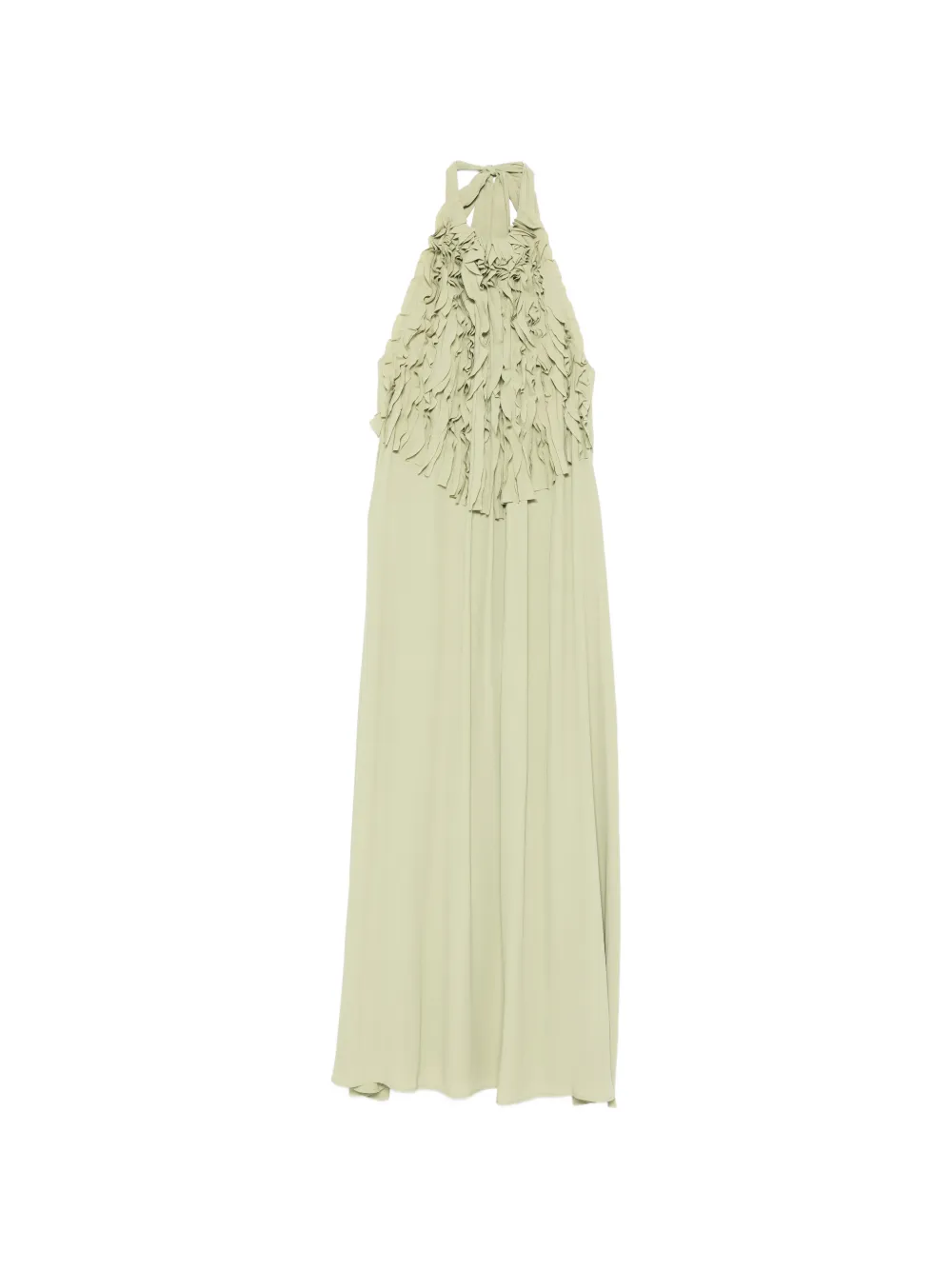 Su fringed halterneck maxi dress - Verde