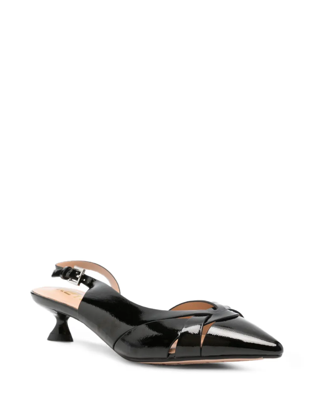 KEYS crossover-strap slingback pumps Zwart