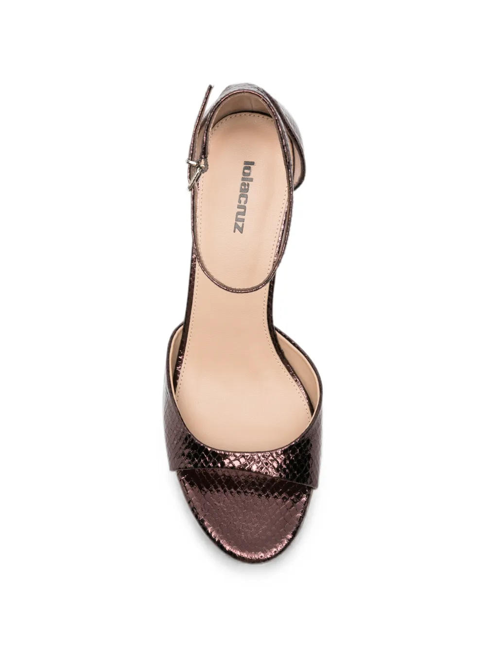 Lola Cruz Kumala snakeskin-effect buckle-fastening sandals Bruin