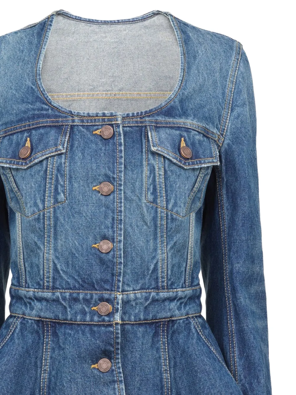  Chloé Button Flap-pocket Denim Jacket - Blue 