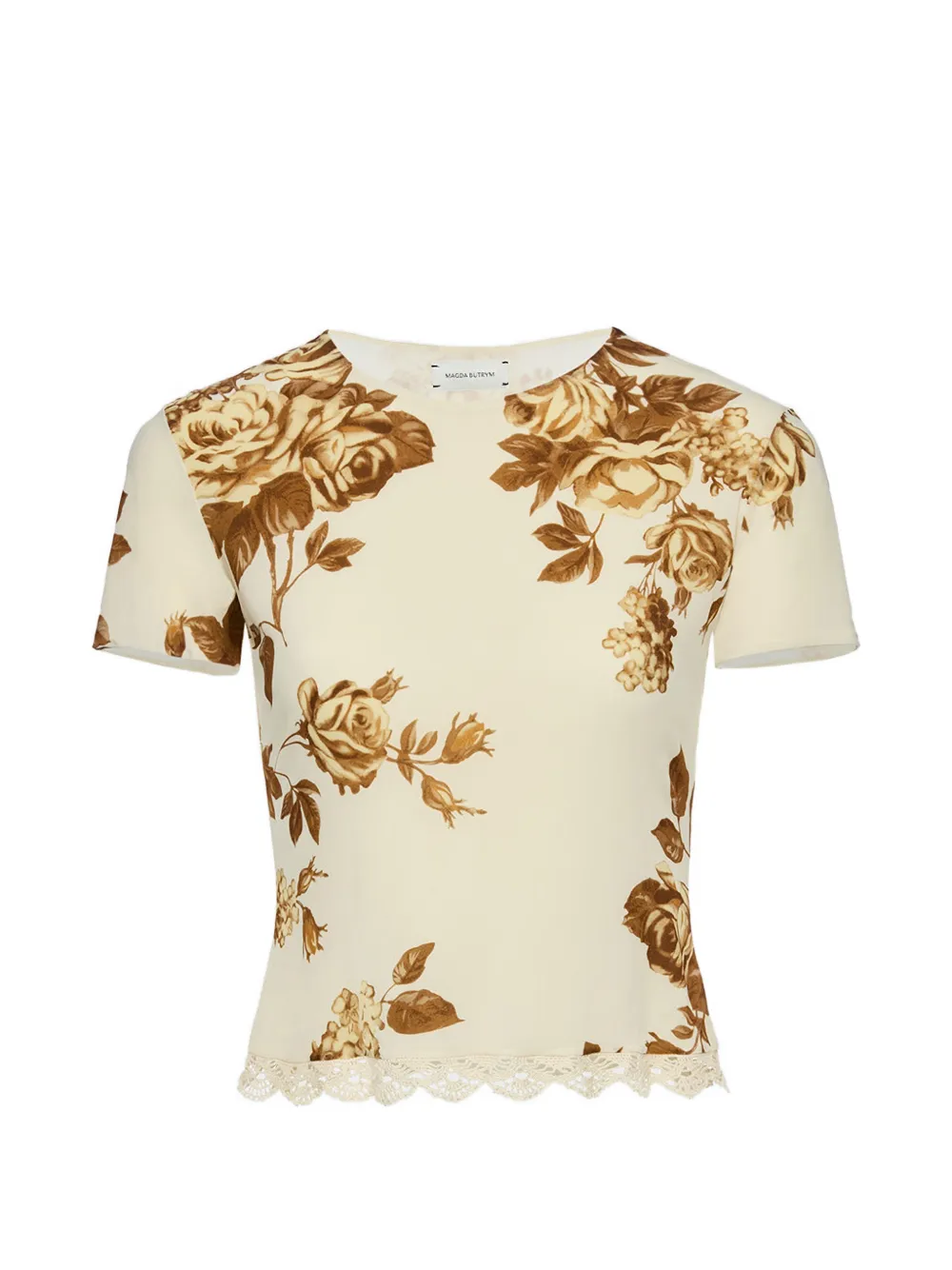 Magda Butrym floral lace t-shirt - Toni neutri