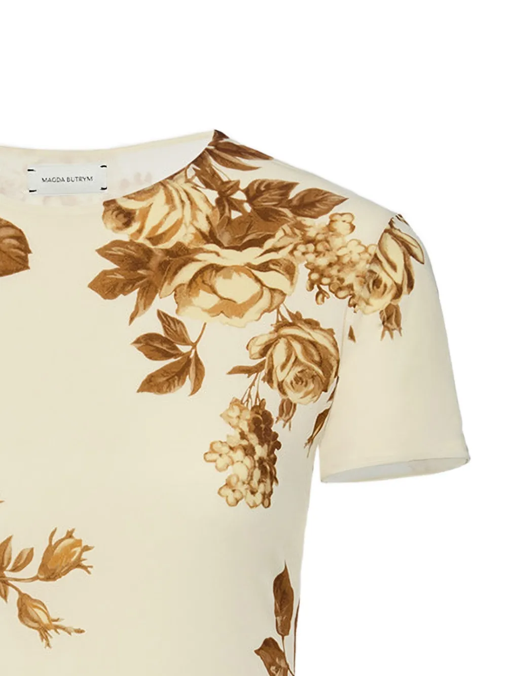 Magda Butrym T-shirt met bloemenkant Beige
