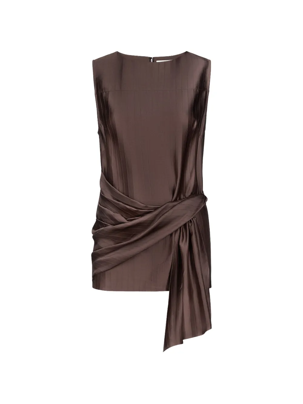 LouLou de Saison Fonda draped asymmetric top - Marrone