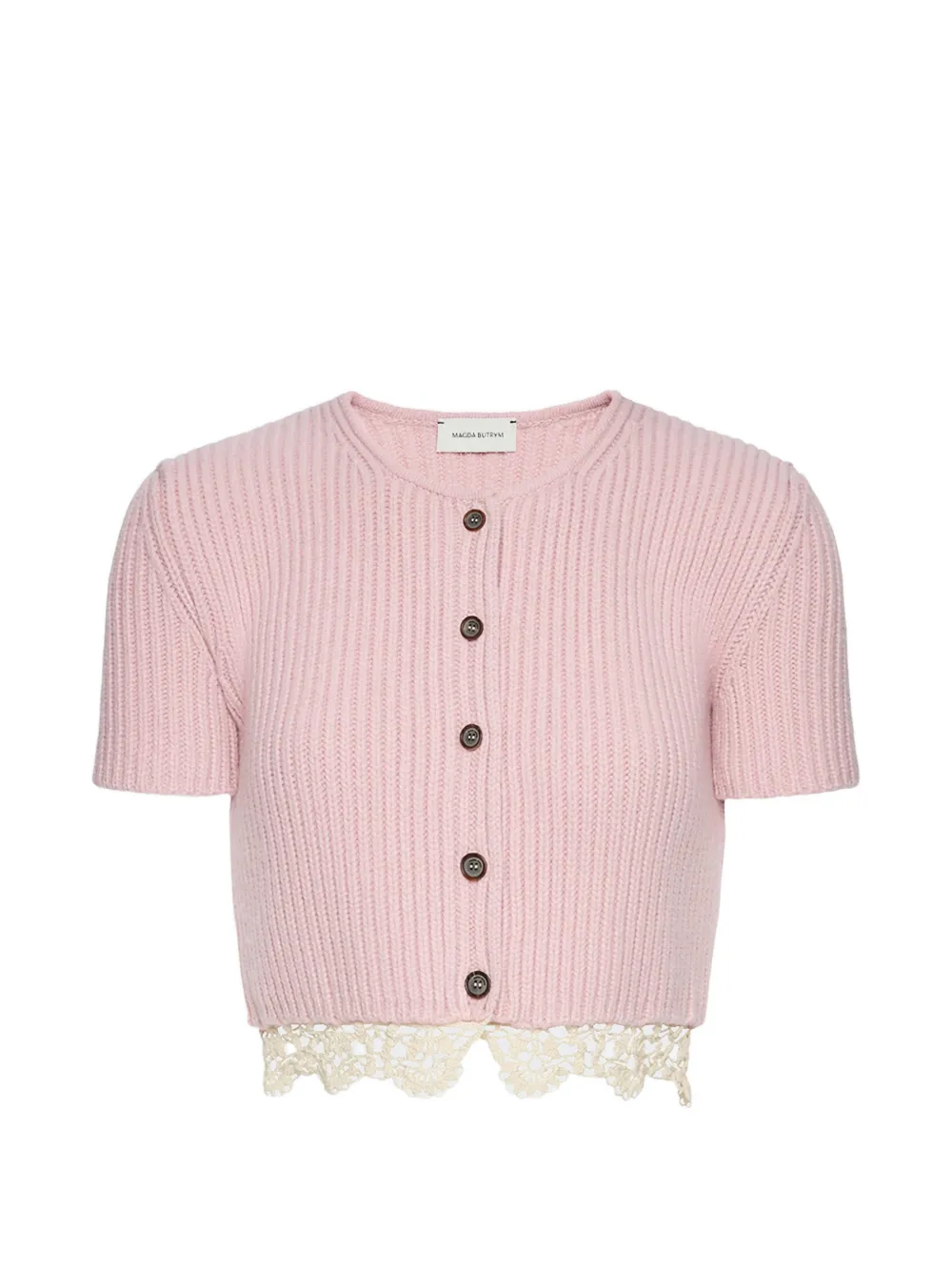 Magda Butrym lace-trim button cardigan - Pink