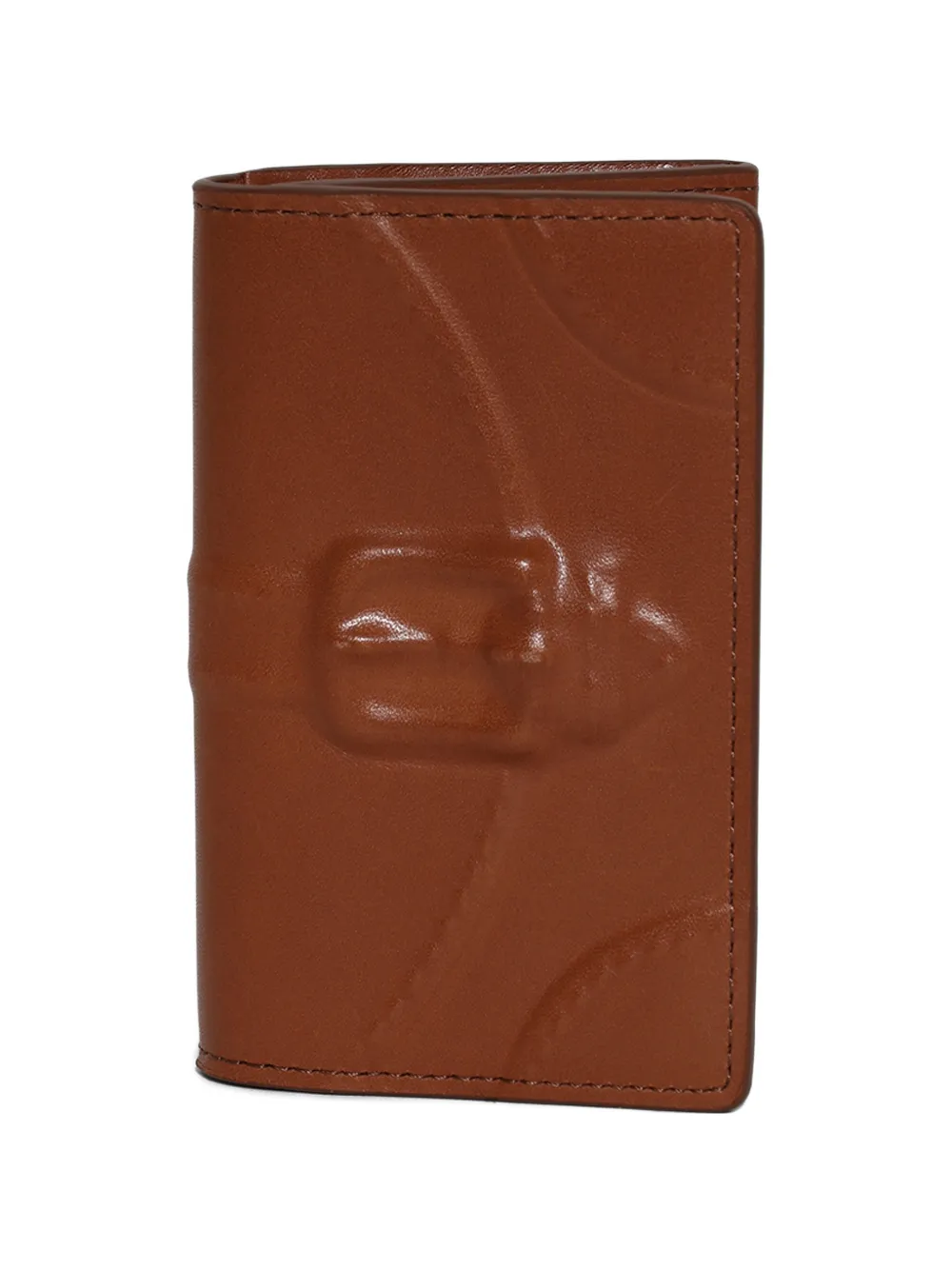 Maison MIHARA YASUHIRO Invisible buckle embossed wallet - Marrone