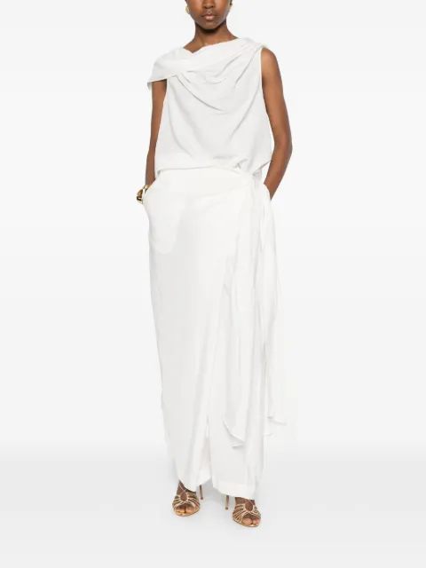 Su wrap-design trousers