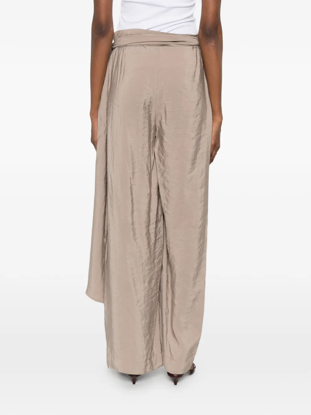 Su Broek met geknoopt detail Beige