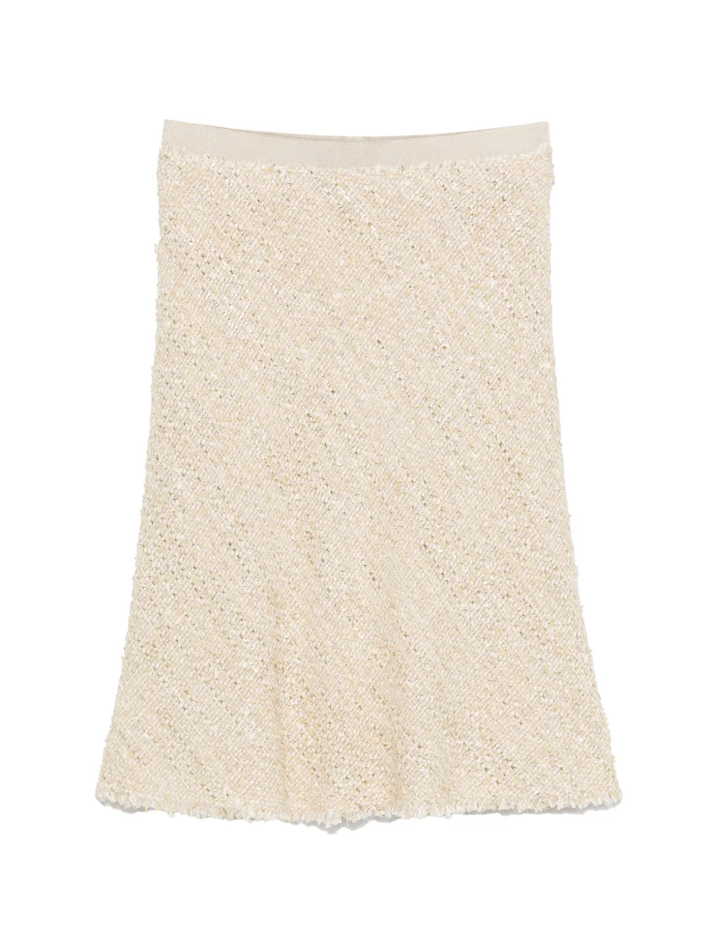 Luisa Cerano Minigonna con orlo sfrangiato - Toni neutri