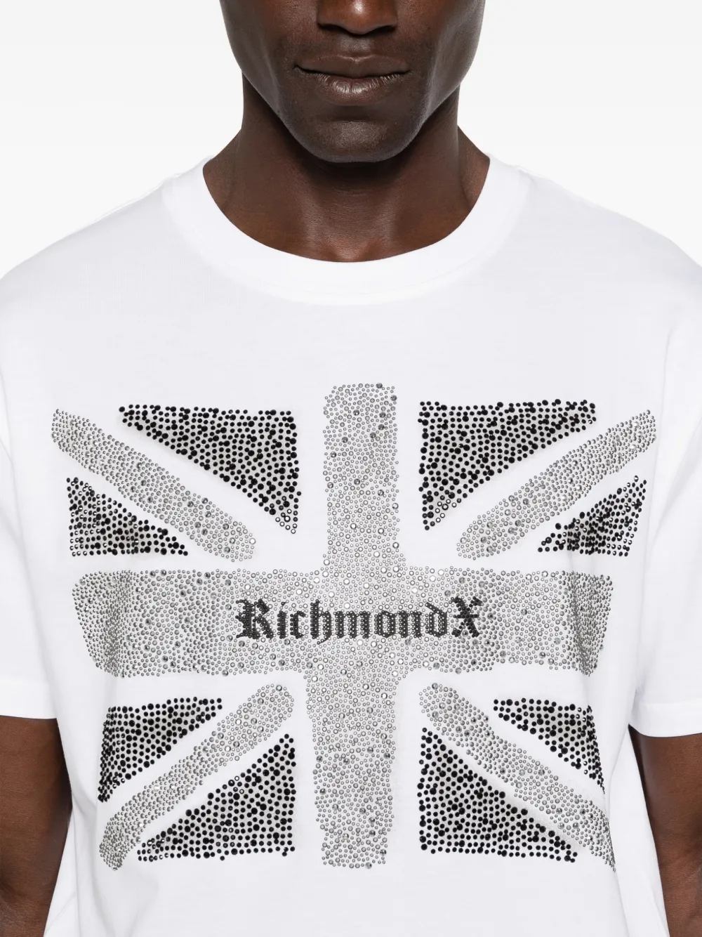 John Richmond Union Jack verfraaid T-shirt Wit