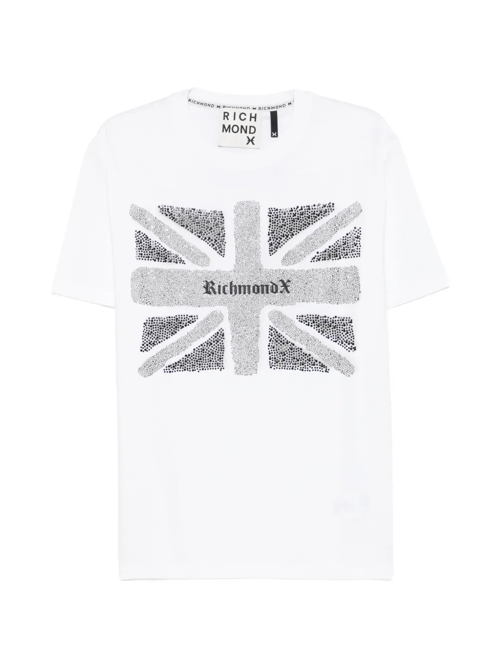 John Richmond Union Jack embellished T-shirt - Weiß