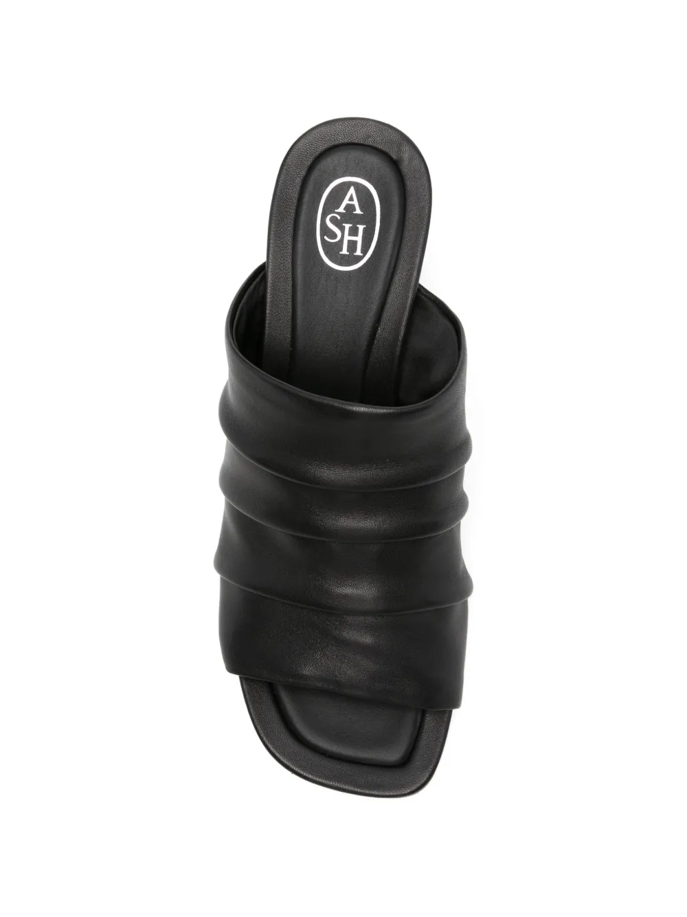Ash Eva ruched leather sandals Zwart