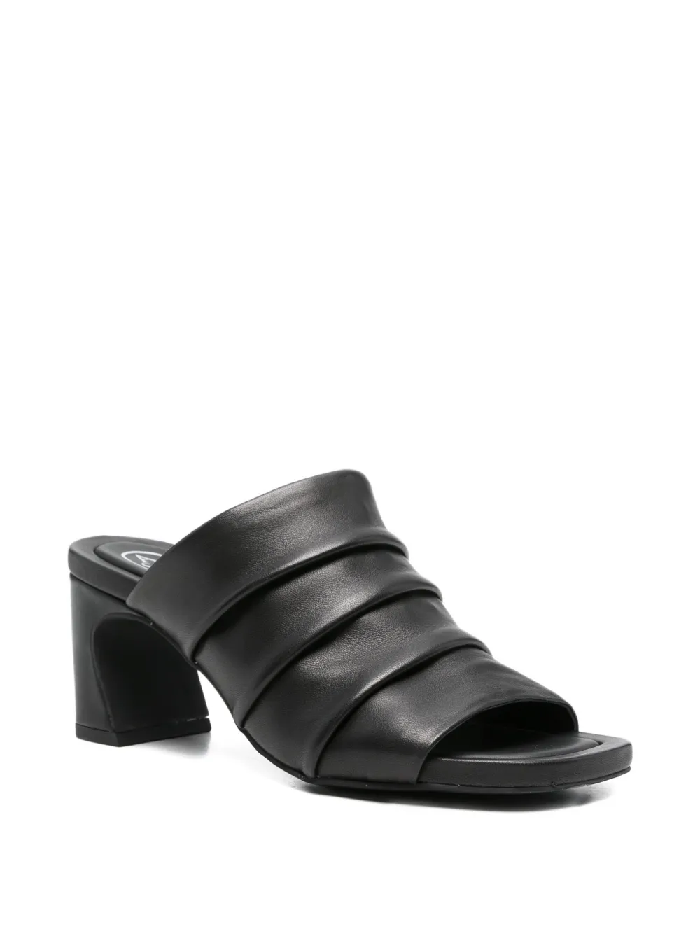 Ash Eva ruched leather sandals Zwart
