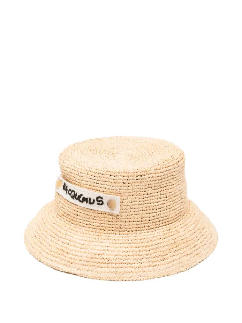 Jacquemus The Plage logo-patch raffia hat
