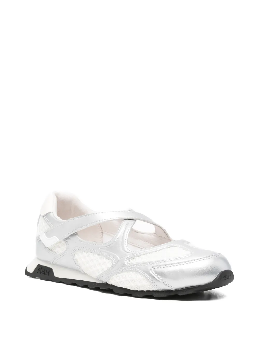 Ash mesh-panelled crossover-strap sneakers Zilver