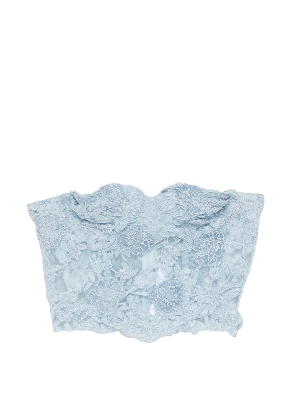 Ermanno Scervino floral-lace strapless top - Blu