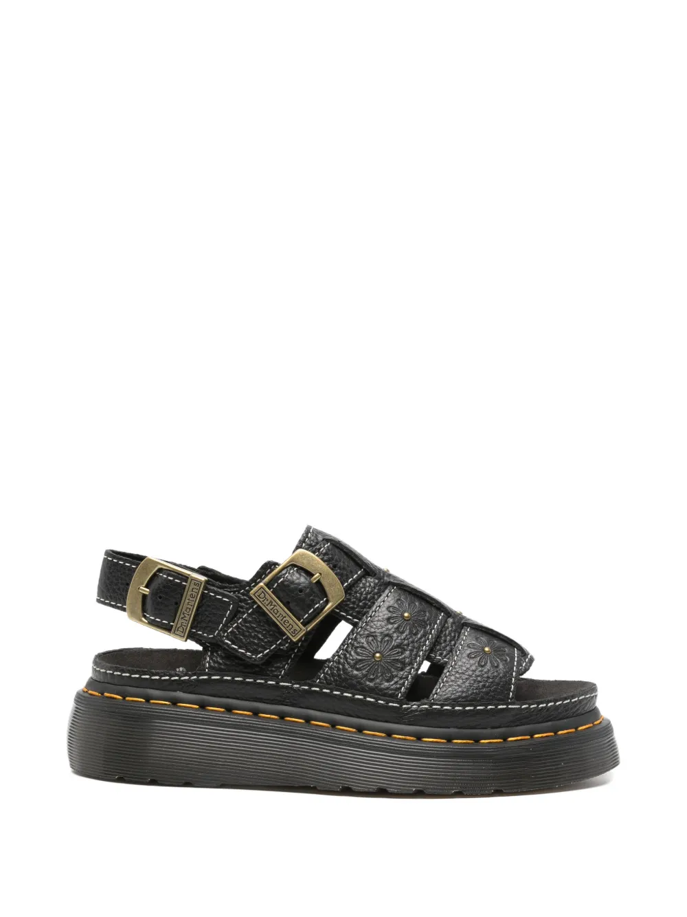 Dr Martens Wrenlie floral-embossed sandals - Black