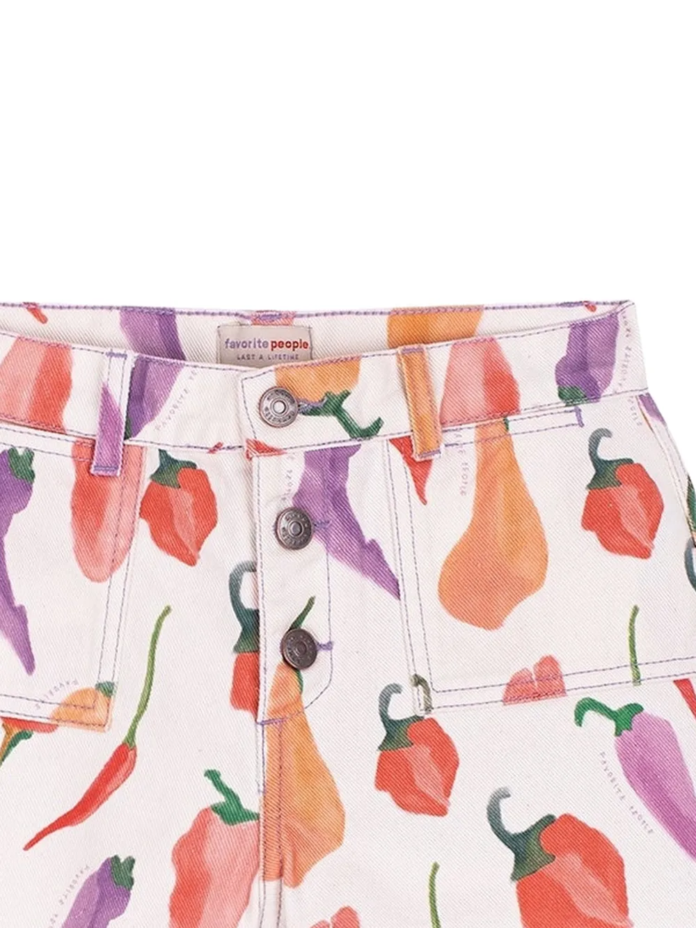 Favorite People Peperone shorts met knopen Wit