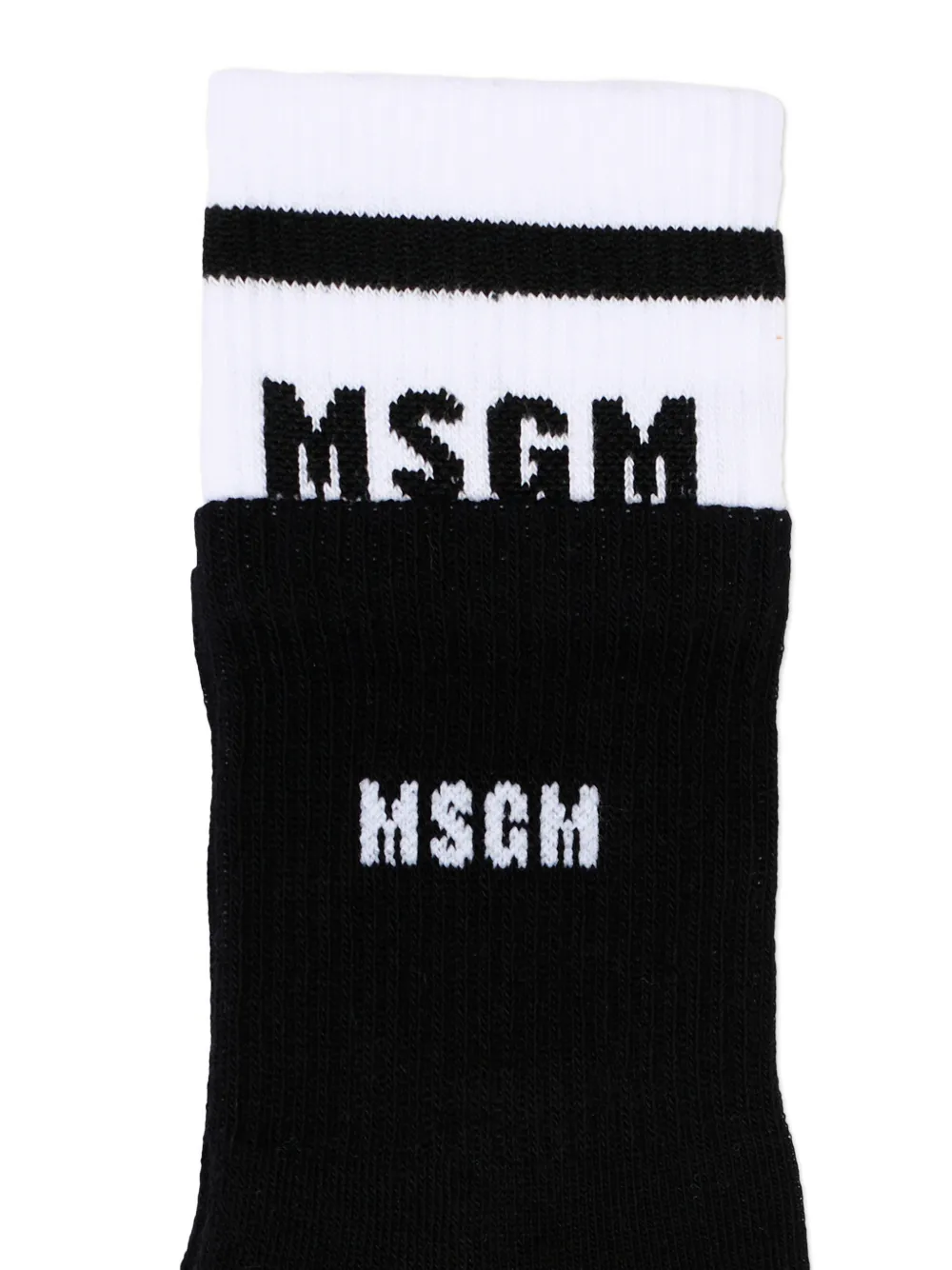  Msgm Kids Logo Socks - Black 