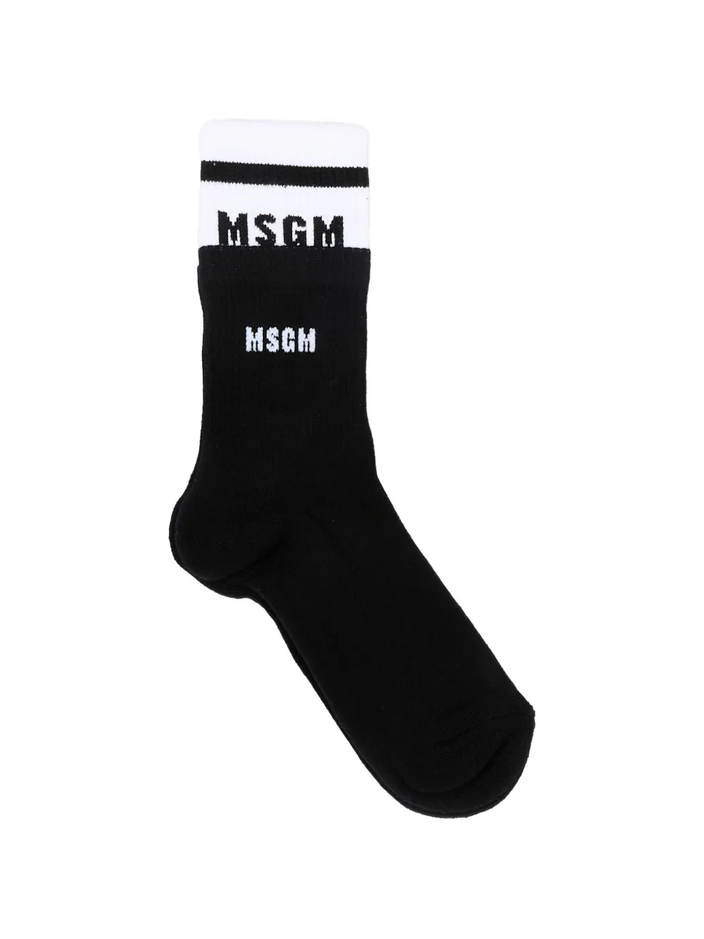 Msgm Logo Socks In Black