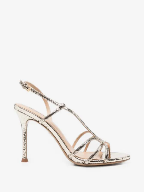 Lola Cruz Tati snakeskin-effect strappy sandals