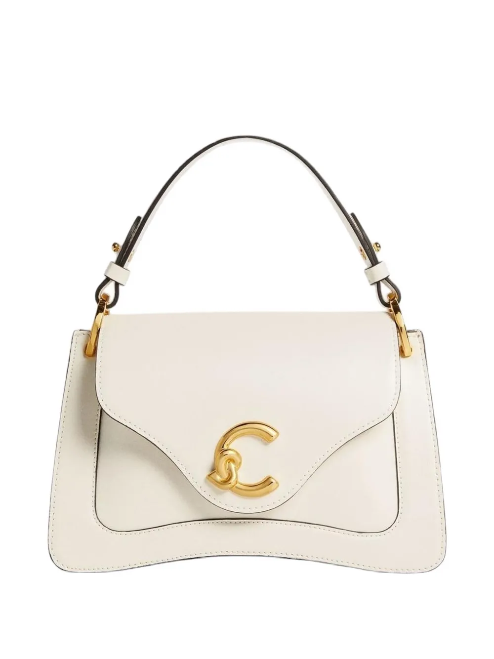Coccinelle small C-me leather tote bag - Bianco