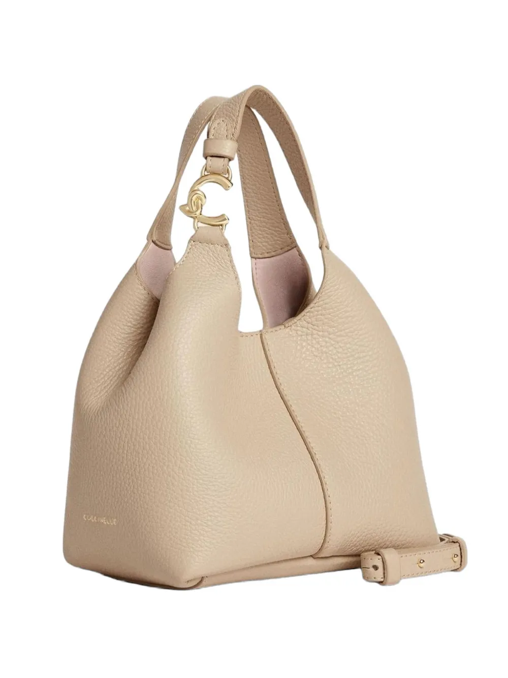 Coccinelle small C-Easy logo-charm tote bag - Toni neutri