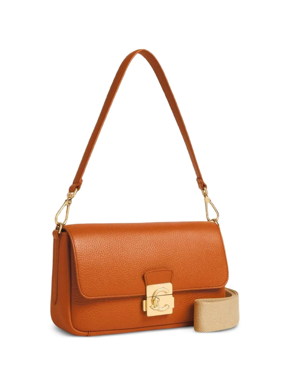 Coccinelle Medium C-Me lock bewerkte leren schoudertas Beige