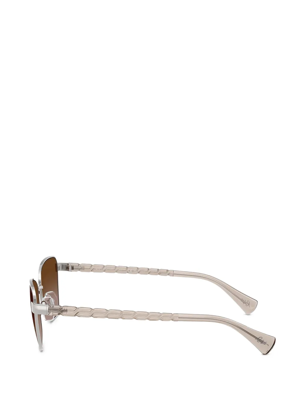 POLO RALPH LAUREN EYEWEAR Zonnebril met gevlochten vierkant montuur Zilver