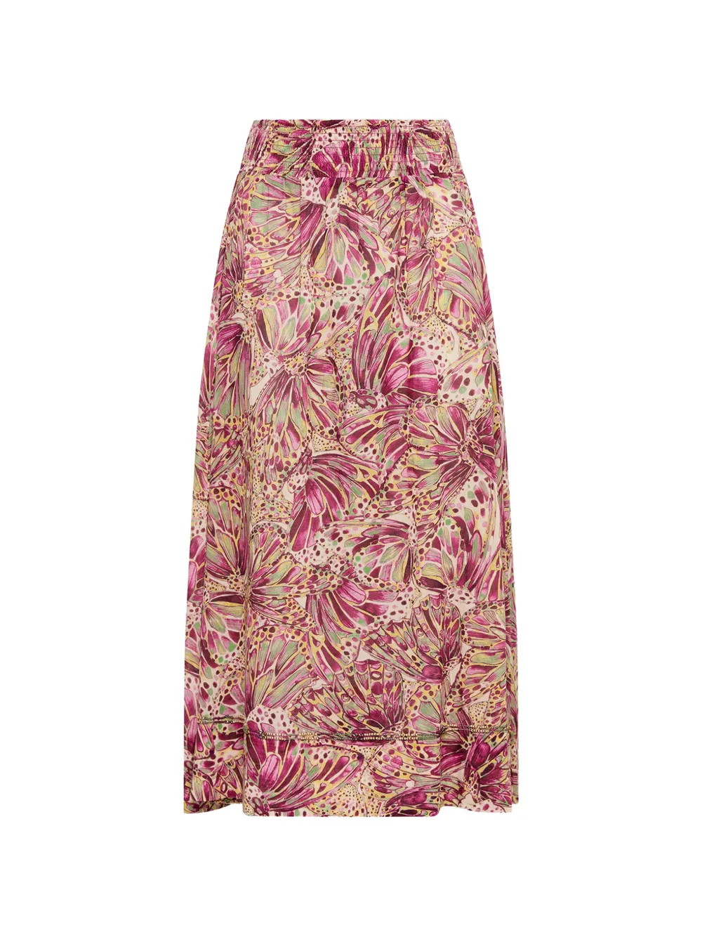 MALIPARMI printed elasticated midi skirt - Giallo