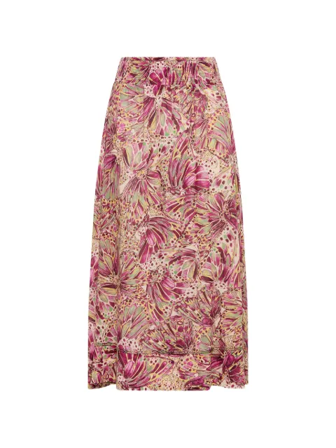 MALIPARMI printed elasticated midi skirt