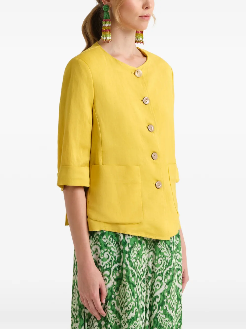  Maliparmi Chaqueta Con Botones - Amarillo 