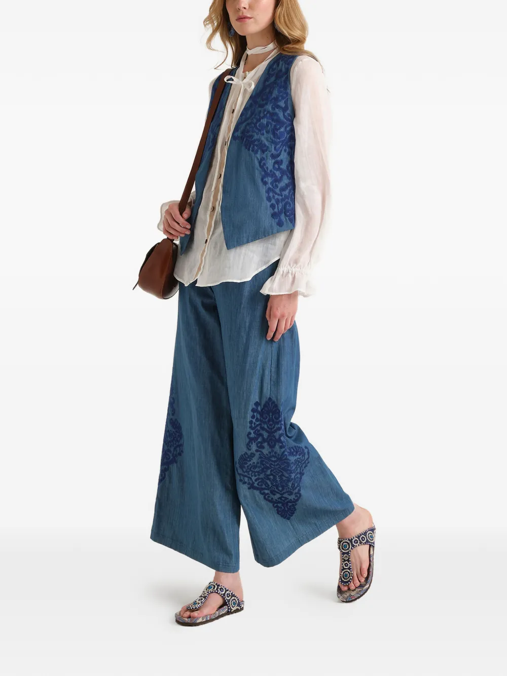  Maliparmi Ikat On Chambray Vest - Blue 