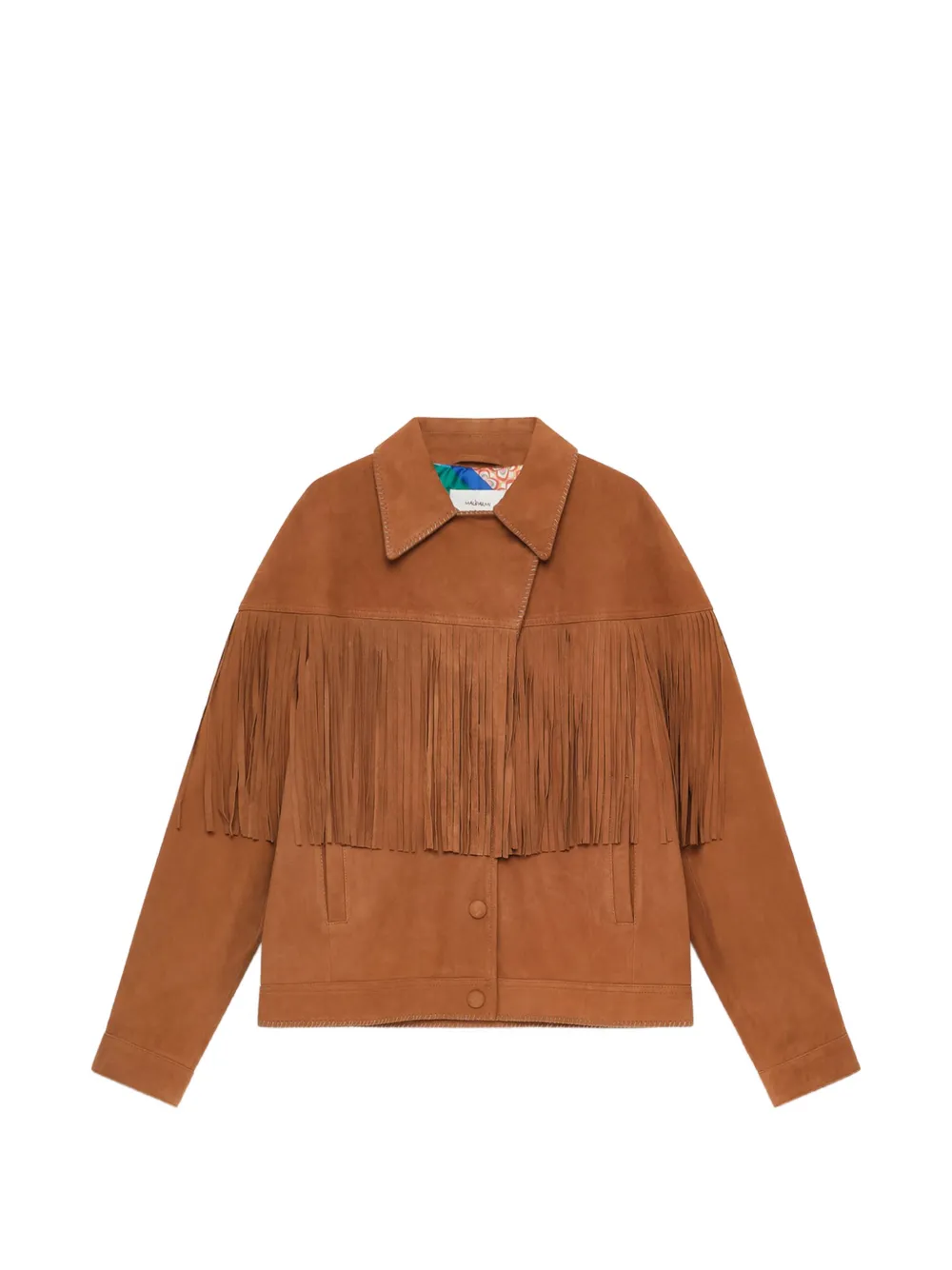 MALIPARMI fringed biker jacket - Marrone