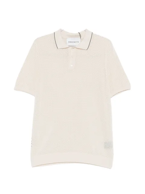 AMARANTO  perforated-knit polo shirt